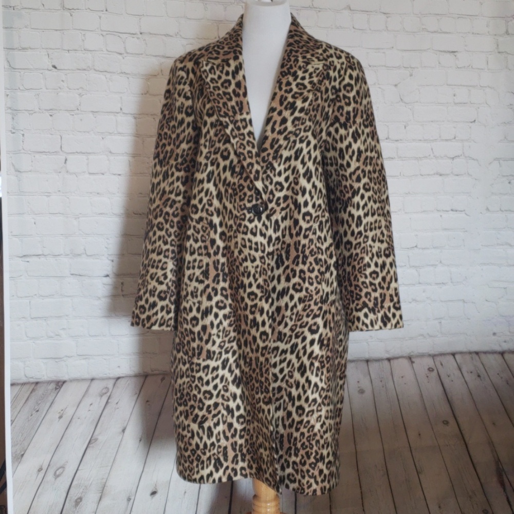 Lands' End Women's Leopard Jacquard Coat